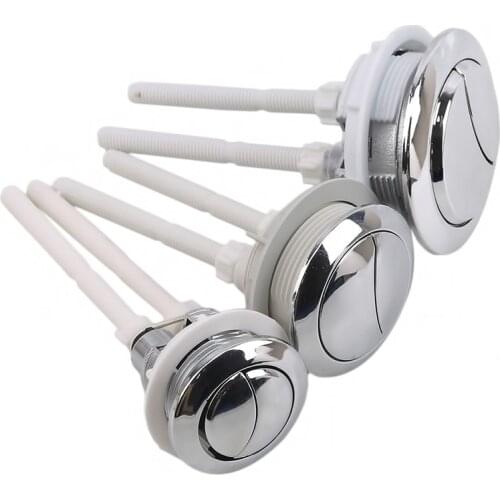 Universal Toilet Button Toilet Dual Flush Round Head Push Button Electroplating Water Tank Valve