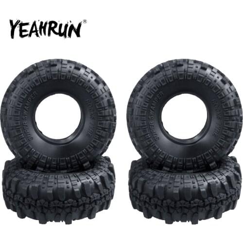 YEAHRUN 4pcs 107mm OD 1.9inch Wheel Tires Rubber Tyre with Foam for Axial SCX10 D90 1/10 RC Crawler Car Upgrade Part Accessories