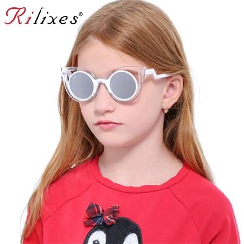 RILIXES Childrens Eyewear cat eyes Girls Kids Sunglasses Summer UV400 Plastic Sun Glasses For Girls