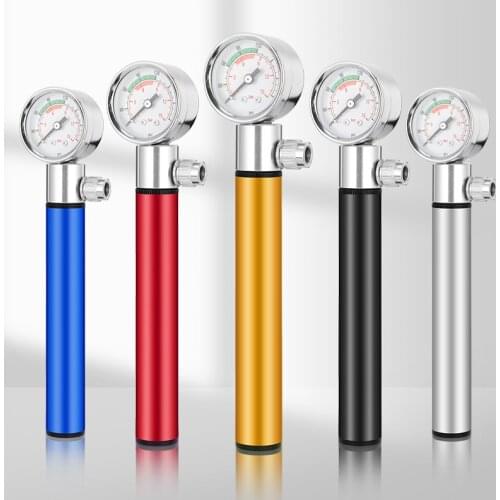 Hand Mini Bicycle Pump Tire Air Inflator With Pressure Gauge Cycling Pump Presta and Schrader Ball Road MTB Pump Accessories