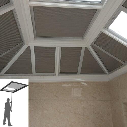 Skylight Honeycomb Blinds Cellular Shades Window Roof Curtains Cordless Mechanism Custom Made Manual (Pole) Or Electric