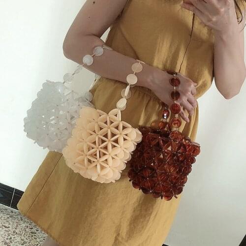 Handmade Beaded Bucket Female Bag Designer Bag Famous Brand Ladies Bag Fashion Women Shoulder Bag Vacation Leisure Beach Bag