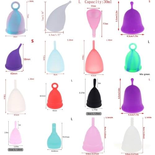 100% Medical Silicone Menstrual Cup Women Lady Menstrual Period Cup Coppetta Mestruale Coupe Feminine Hygiene Menstrual Cup Hot