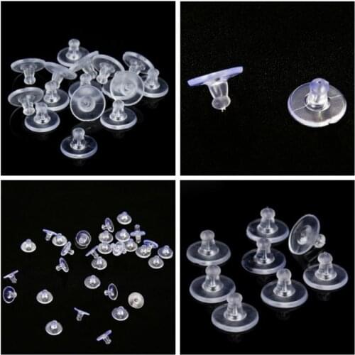 100pcs/lot Earrings Rubber Earring Back Silicone Round Ear Plug Blocked Caps Earrings Back Stoppers Supplies for jewelry Ear