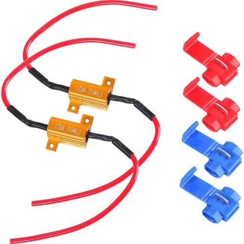 2pcs 10w 39Ohm LED CANBUS NO ERROR LOAD RESISTOR 4w 5w 6w W5W T10 T4W BA9S H6W BAX9S FESTOON Universal