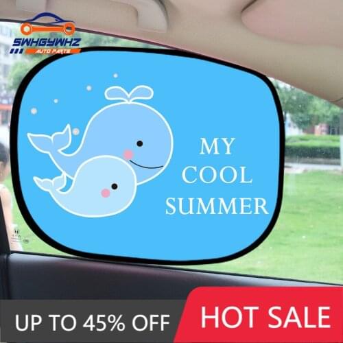 2pcs Car Side Window Sunshade Cartoon Patterned Auto Sun Shades Protector Foldable Car Cover for Baby Child Kids Car Styling
