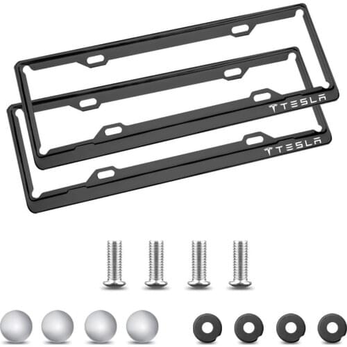 2-Pieces High-Grade License Plate Frame Tesla tag License Frame for Tesla Model 3 Model S Model X