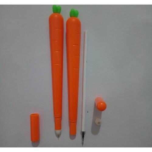 Wholesale 204pcs Kawaii fashion Carrot design 0.5mm black ink Gel pen Students' Signature pen office school stationery supplies
