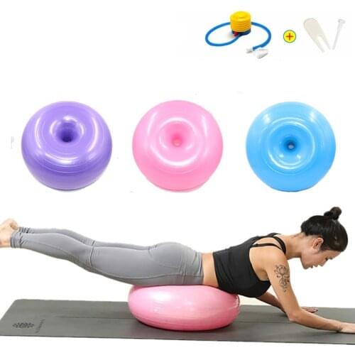 50cm Donut Exercise Yoga Ball Anti-Burst Fitness Massage Yoga Balls Anti-Slip Pilates Home Gym Balance Training Workout Ball