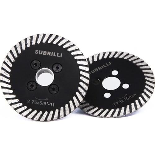 Diameter 75MM dry and wet Hot pressed mini turbo diamond carving disc Cutting saw blade with Connection M14 & 5-8/11 flange