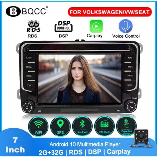 Car Radio 2 din android 10.1 GPS Navigation Car Stereo 7" FHD 2G+32G Bluetooth RDS DSP Carplay Autoradio For Volkswagen B7 Polo