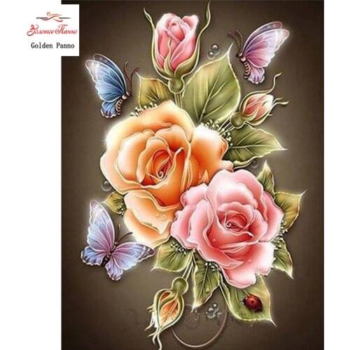 Flowers Butterfly Rose Resin Full diy diamond painting diamond mosaic beadwork embroidery Gift making tools diamond pattern 12