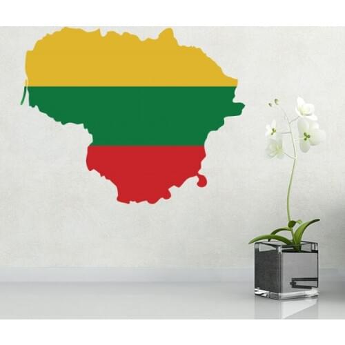 Flag map of Lithuania wall vinyl sticker custom made home decoration wall sticker wedding decoration PVC wallpaper