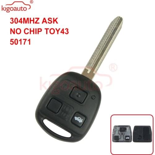 Kigoauto Denso( not Valeo) Remote key fob 3 buttonTOY43 304mhz no chip for Toyota Land Cruiser FJ Cruiser 1998-2011 car key