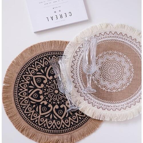 Round Placemat Table Decoration Cushion Tableware Pad Photo Props Display Japanese Style Simple Insulation Pads Not washable
