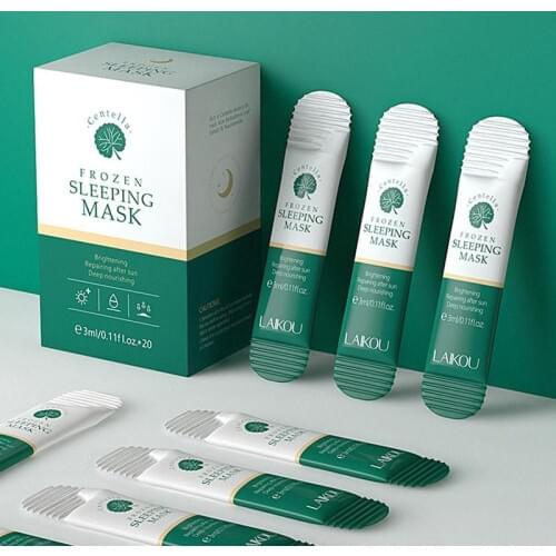 20Pcs Centella Asiatica Hydro Jelly Face Mask Moisturizing Nourishing Whitening Shrink Pores No Wash Sleep Care Mask Face Care