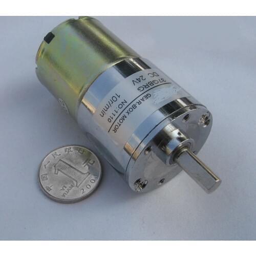 Metal Gear DC motor Eccentric central shaft metal gear reduction DC motor robot motor 37GBRG DC24V