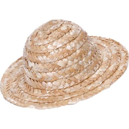 Fashion Summer Round Straw Hat Accessories for 1\/3 Dolls Party Dress Up Set
