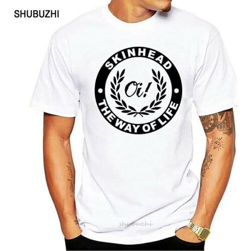 Skinhead The Way Of Life T-Shirt - WEISS - Oi Lorbeerkranz - S bis 3XL - skins Fashion T-Shirt Men Clothing