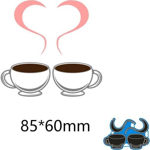 85*60mm New Metal Cutting coffee cup Stencils for DIY Scrapbooking Paper Cards Craft Making Craft Decoration