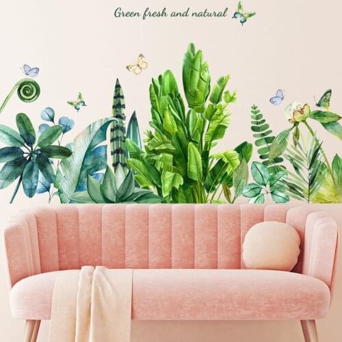 Green Plant Leaves Modern Art Large Wallpaper For Bedroom Removable Vinyl Waterproof Wall Sticker Home Decoration Poster Murals