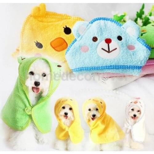 Pet Dog Animal Cartoon Design Pajamas Nightgown Bathrobes Super Absorbent Towel