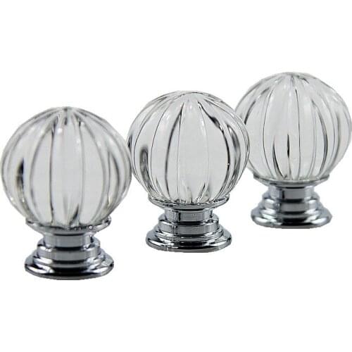 30MM Pumpkin Diamond Door Knobs Crystal Glass Cupboard Drawer Pull Kitchen Cabinet Door Wardrobe Handles Hardware