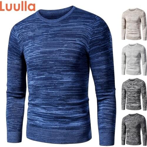 Men Autumn New Casual Vintage Mixed Color Cotton Fleece Sweater Pullovers Men Winter O-Neck Fashion Warm Thick Jacquard Sweaters