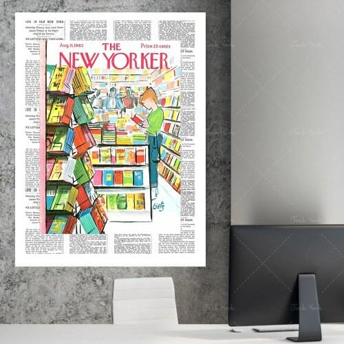 The New Yorker 1962, New Yorker Cover Art Print, Vintage Art Print, Book Art, Poster, Literary Gift, Book Lover