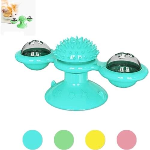Windmill Cat Toy Interactive Pet Toys for Cats Puzzle Cat Game Toy With Whirligig Turntable for Kitten Brush Teeth Pet Supplies
