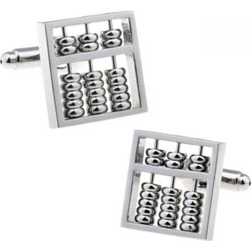 High Quality French Style Silvery abacus Beads Cufflinks For Mens Shirt Brand suit Cuff Buttons Top sale Cuff Links Jewelry
