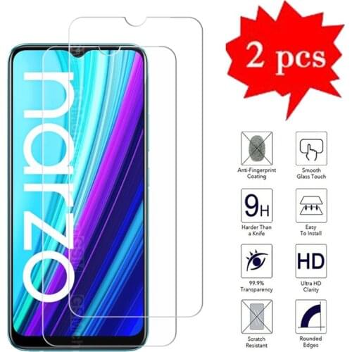 2-1Pcs Premium Glass For Realme Narzo 30A RMX3171 Cover Screen Phone Protection Film On Narzo 30A Explosion Proof Tempered Glass