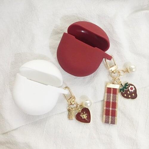 For oneplus buds TWS Earphone Protective Cover Luxury Cute Rose Pearl Pendant Keychain Cover For oneplus 6 7 8 hearphone case