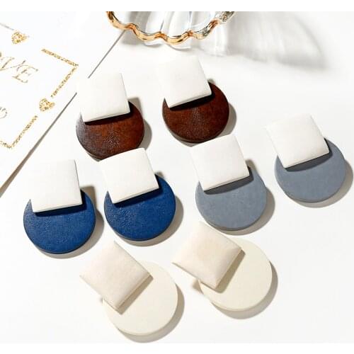 YAOLOGE 2019 Korean Ethnic Rattan Earrings For Women Handmade Bohemian Geometric Round Drop Wood Dangle Earrings Boho Jewelry