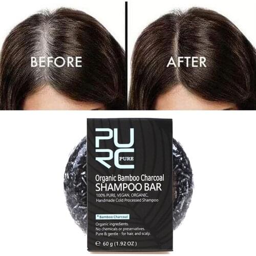 1Pcs Hair Color Dye Treatment Bamboo Charcoal Clean Detox Soap Bar Black Hair Shampoo Hair Scalp Treatment