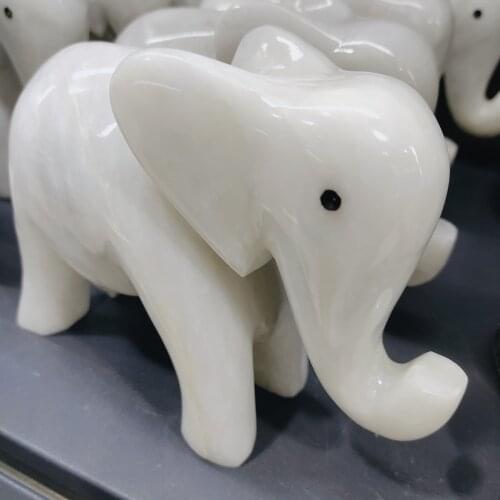 1pc Natural marble elephant Gift Modern House office table Decor