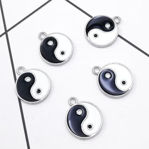 10Pcs/Set Yin Yang Double Sided Enamel Necklace Pendant DIY Jewelry Accessory Necklace Pendant DIY Jewelry Accessory Necklace Pe
