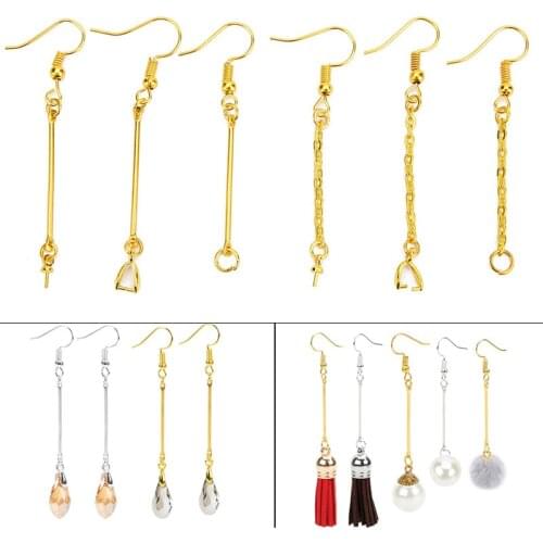 20pcs Gold Silver Color Metal Iron Earring Hooks Clasps Ear Wires For Diy Earring Making Jewelry Supplies Findings Accessories