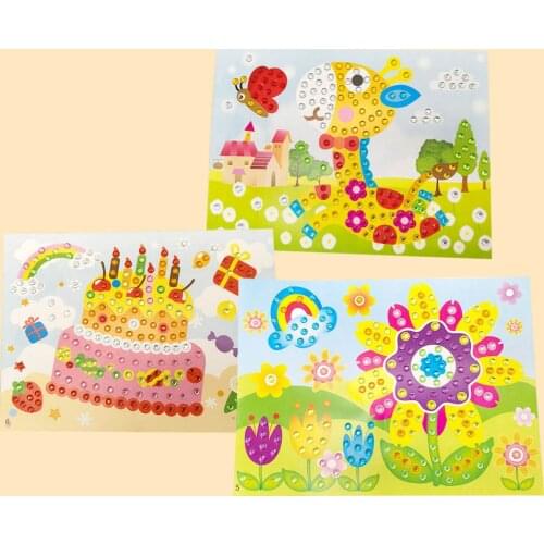 3 Set Children Kids DIY Diamond Rhinestone Painting Sticker Mosaic Puzzle Toys Art Craft Educational Toy Random Style