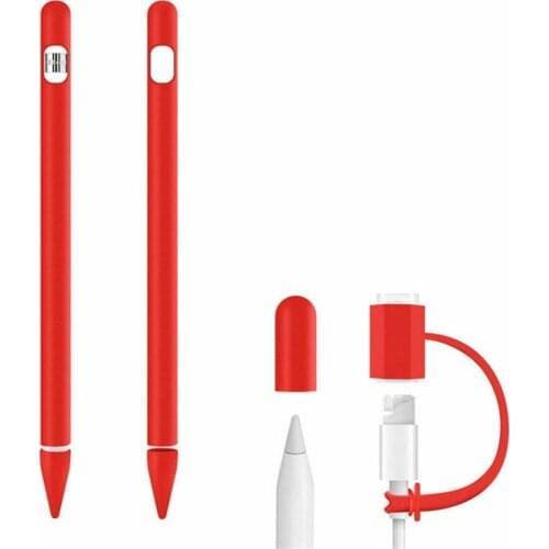 4PCS In 1 Set Apple Pencil 1 Case Silicone Case For Apple Pencil 1 Anti Lost Apple Pencil Case Stylus Holder Protective Cover