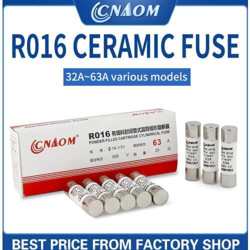 Ceramic Tude Fuse R016 14x51mm 32A 40A 50A 63A Plug Cartridge Fuse14*51mm RO16
