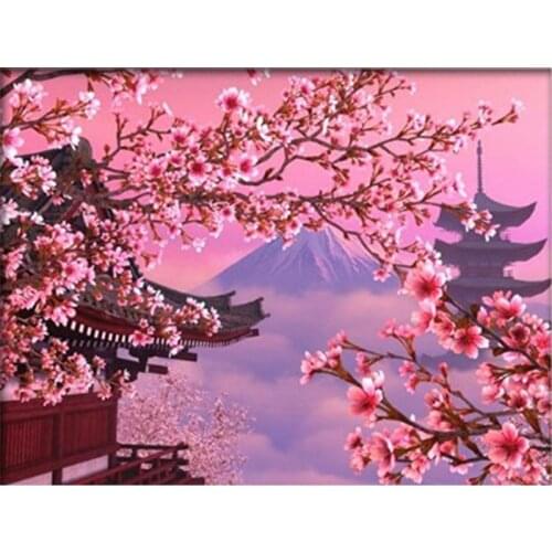 SenyuArt Diamond Paiting Full Round Square Embroidery Picture Mosaic Sakura Flower Accessories Cross Stitch Kit Craft Home Decor