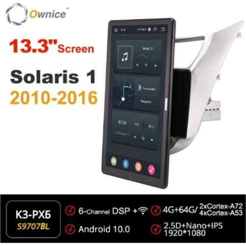 Ownice 1080P Android 10.0 Car Radio ForHyundai Solaris 1 2010 - 2016 Car Video Auto Multimedia head Unit 13.3" IPS Rotatable