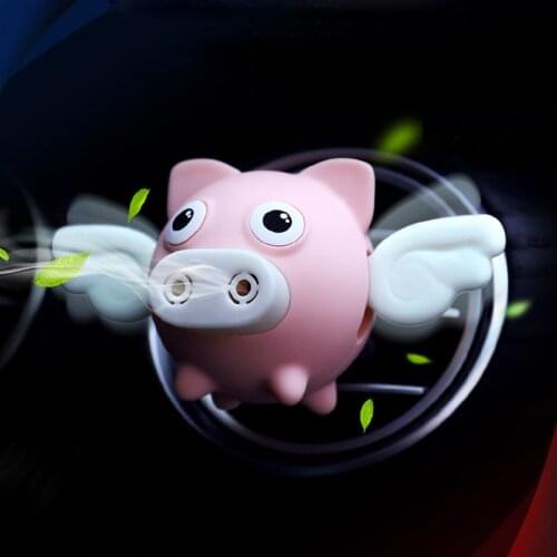 Car Smell Aroma Diffuser Shaking Wings Angel Piggy Vent Clip Car Air Freshener Scent Auto Decor Toys In Car Accessories Interior