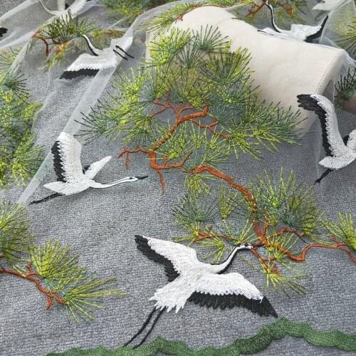 GLace 1Y/lot New Encrypted Embroidery Chinese Style Lace Fabric for women dress home curtain decoration TX1403