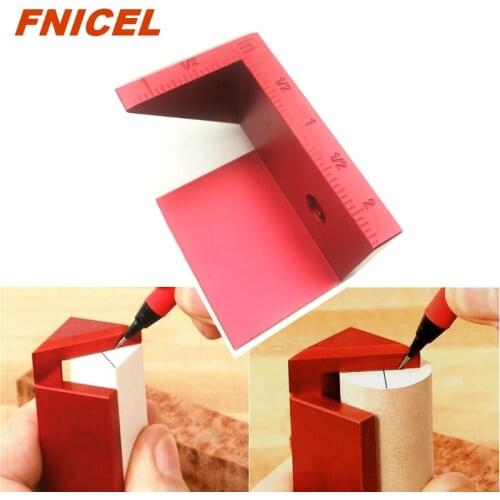 British System 45 Degree Center Scribe Line Drawing Tool Right Metric System Gauge Angle Round Woodworking for Carpenters Ruler