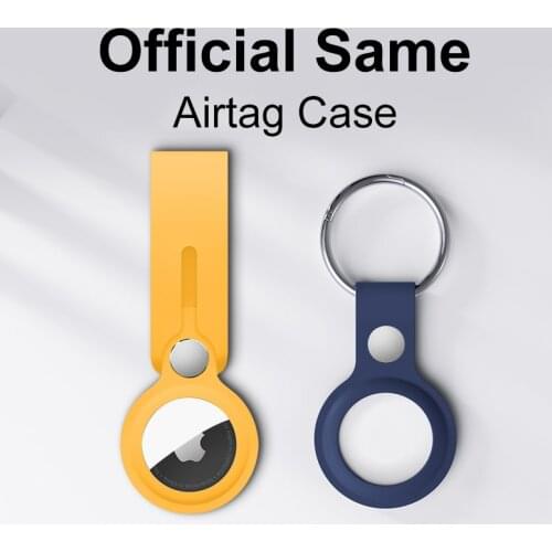 For Apple Airtag case official Liquid Silicone Protective Sleeve For Apple Locator Tracker Anti-lost Keychain Protective Covers