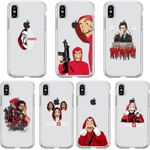 Money Heist Spanish TV series Phone Case Transparent soft For iphone 5 5s 5c se 6 6s 7 8 11 12 plus mini x xs xr pro max