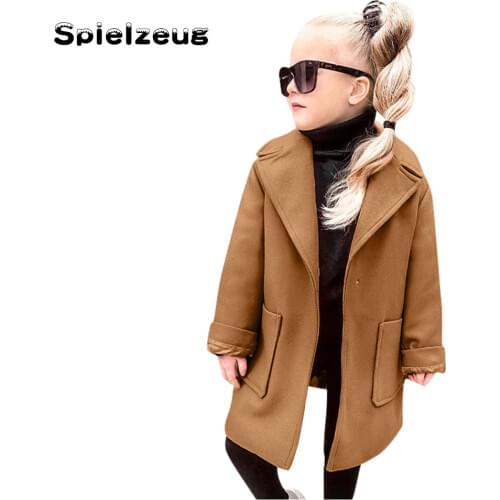Kids Toddler Baby Girls Clothes Long Sleeve Winter Wool Coat Solid Colors Pocket Windproof Coat Warm Overcoat Outwear Jacket#g4