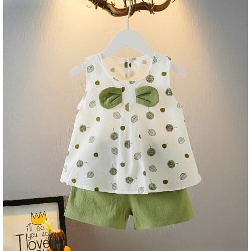 2021 New Fashion Baby Clothing Sets Children Sleeveless Top+Shorts 2Pcs Sets Girls Cute Suit 1-5Years Old Baby Clothes